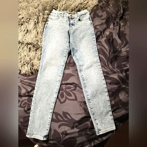 Express Blue Cropped Skinny Jeans
